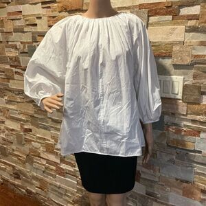 MANSUR GAVRIEL White Puff Sleeve Blouse